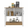 Tuhome Carajillo Compact and Small Sideboard Table with Cabinet Engineered Wood White