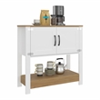 Tuhome Carajillo Compact and Small Sideboard Table with Cabinet Engineered Wood White