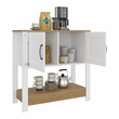 Tuhome Carajillo Compact and Small Sideboard Table with Cabinet Engineered Wood White