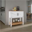 Tuhome Carajillo Compact and Small Sideboard Table with Cabinet Engineered Wood White