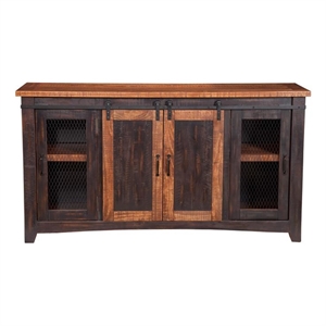 Martin Svensson Home Santa Fe 65&quot Solid Wood TV Stand Antique Black and Honey