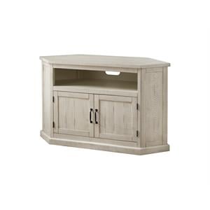 Martin Svensson Home Rustic Corner 50&quot Solid Wood TV Stand White