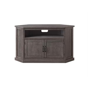 Martin Svensson Home Rustic Corner 50&quot Solid Wood TV Stand Gray