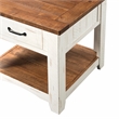 Martin Svensson Home Rustic Wood 1 Drawer End Table Antique White and Honey