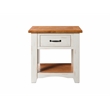 Martin Svensson Home Rustic Wood 1 Drawer End Table Antique White and Honey