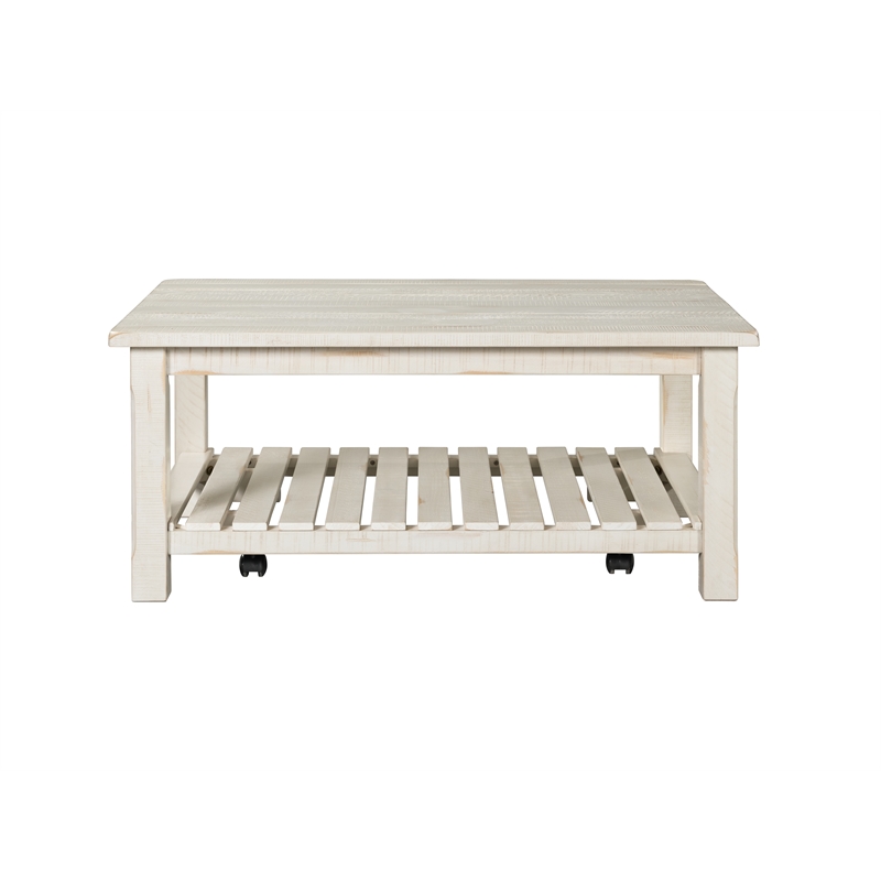 Martin Svensson Barn Door Solid Wood Coffee Table Antique White