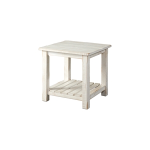Martin Svensson Barn Door Solid Wood End Table Antique White