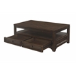 Martin Svensson Home Lisbon Solid Wood Two Drawer Lift-Top Coffee Table Brown