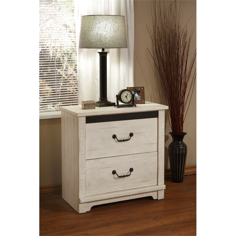 Martin Svensson Home Coastal Farmhouse 2 Drawer Nightstand Antique White