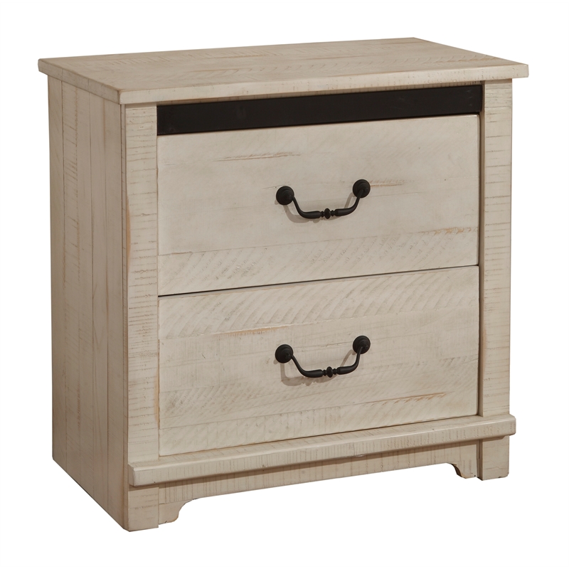 Martin Svensson Home Coastal Farmhouse 2 Drawer Nightstand Antique White