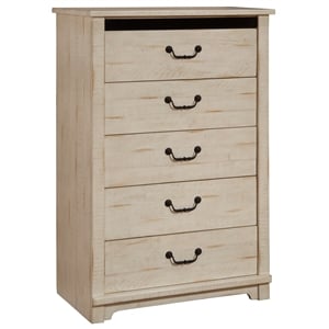 Martin Svensson Home Coastal Farmhouse 5 Drawer Chest Antique White