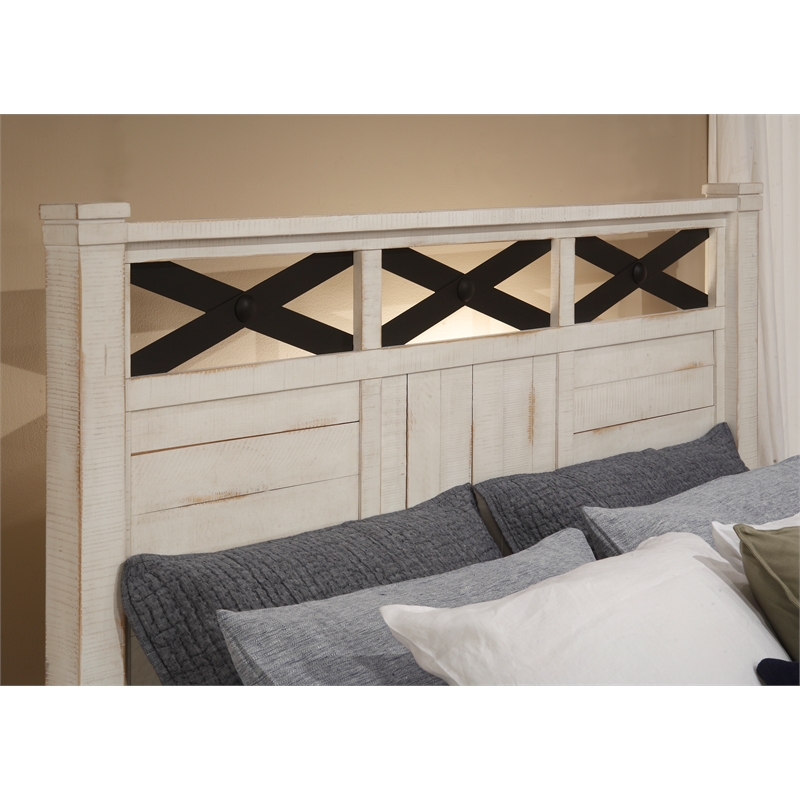 Martin Svensson Home Coastal Farmhouse Queen Bed Antique White