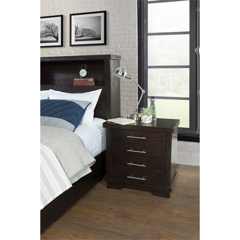 Martin Svensson Home Waterfront 2 Drawer Solid Wood Nightstand Espresso Brown