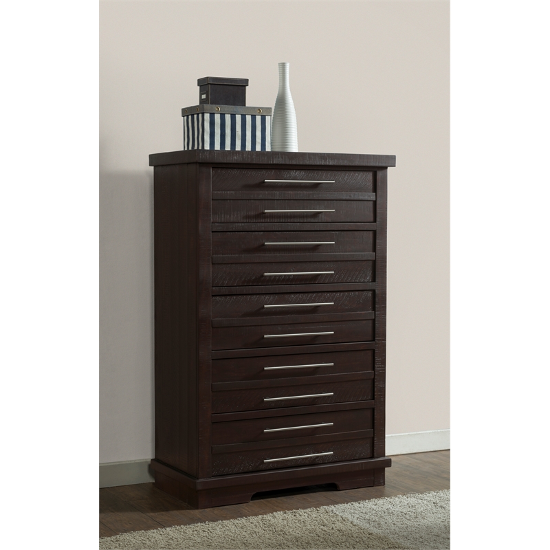 Martin Svensson Home Waterfront 5 Drawer Solid Wood Chest Espresso Brown