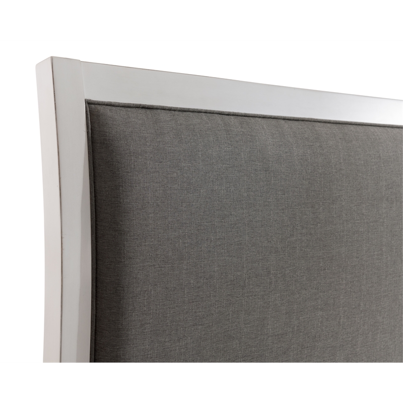 Martin Svensson Home Del Mar Queen Bed White with Gray Linen