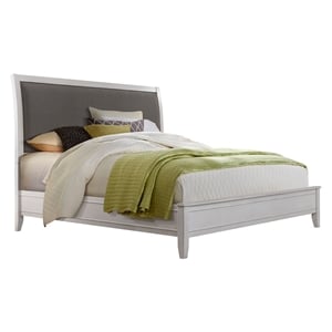 Martin Svensson Home Del Mar King Bed White with Gray Linen