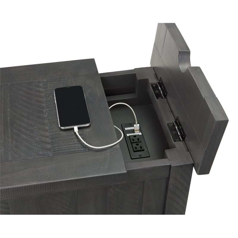 Martin Svensson Home Rustic Chairside Table with Power Gray
