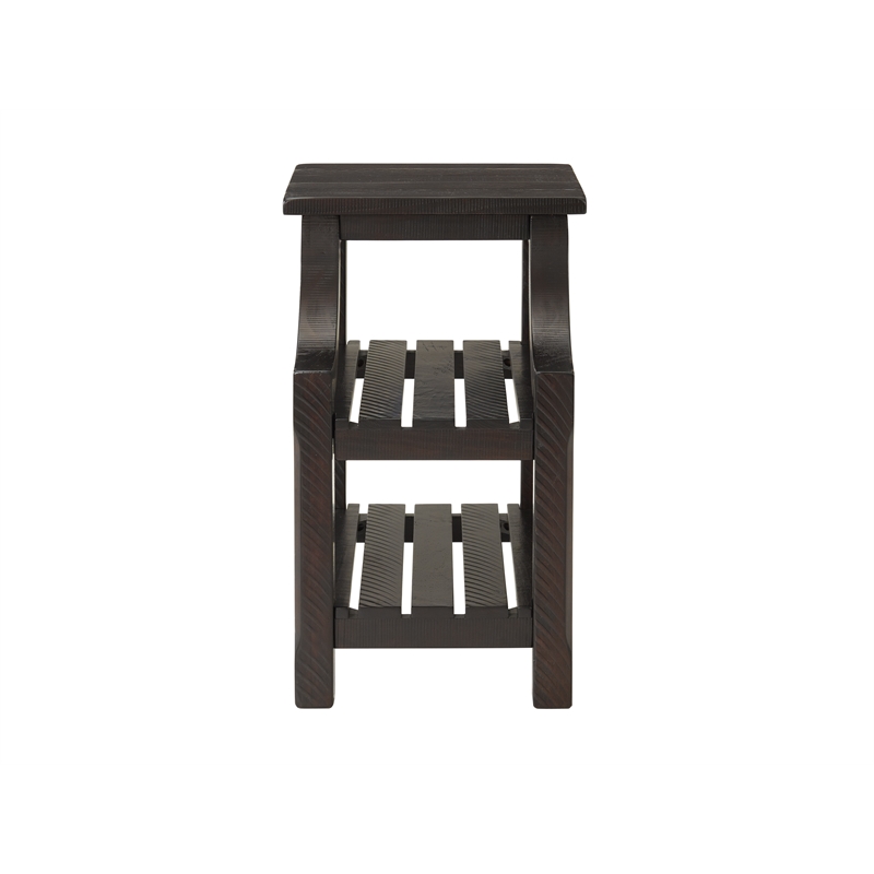 Martin Svensson Home Barn Door Chairside Table with Power Espresso Brown