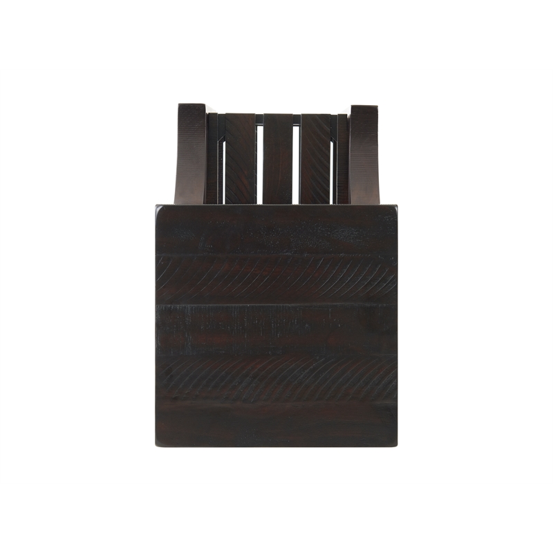 Martin Svensson Home Barn Door Chairside Table with Power Espresso Brown