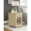 Martin Svensson Home Elegant Chairside Table with Power Antique White