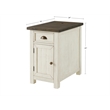 Martin Svensson Home Monterey End Table with USB Charging in Cream White/Brown