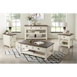 Martin Svensson Home Monterey End Table with USB Charging in Cream White/Brown