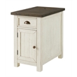 Martin Svensson Home Monterey End Table with USB Charging in Cream White/Brown