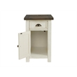 Martin Svensson Home Monterey End Table with USB Charging in Cream White/Brown