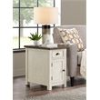 Martin Svensson Home Monterey End Table with USB Charging in Cream White/Brown