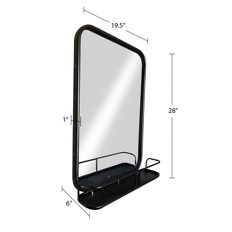 Martin Svensson Home Coltan 20 x 28 in. Mirror with Shelf Oil Rubbed Bronze