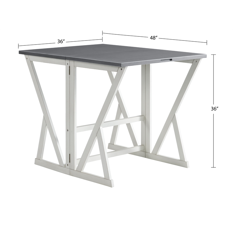 Martin Svensson Home Del Mar 5 Piece Table and Stool Set White and Grey