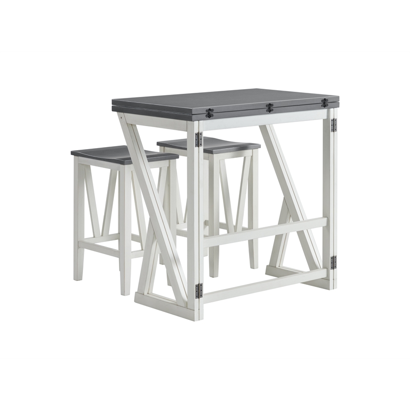 Martin Svensson Home Del Mar 5 Piece Table and Stool Set White and Grey