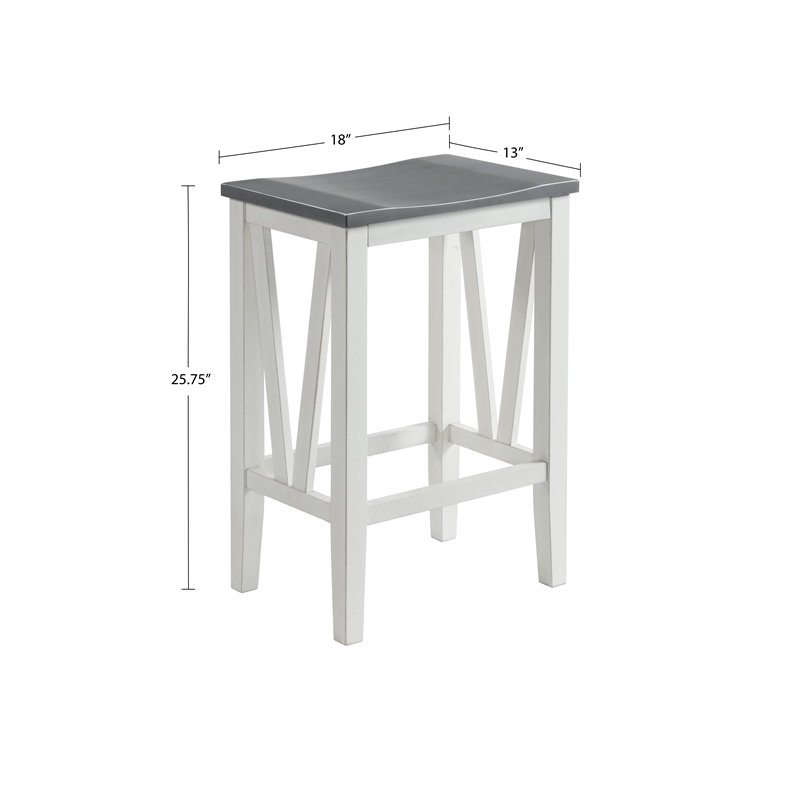 Martin Svensson Home Del Mar 5 Piece Table and Stool Set White and Grey