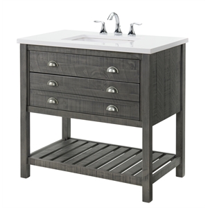 Martin Svensson Home Monterey 37&quot Wood Single Bathroom Vanity Gray