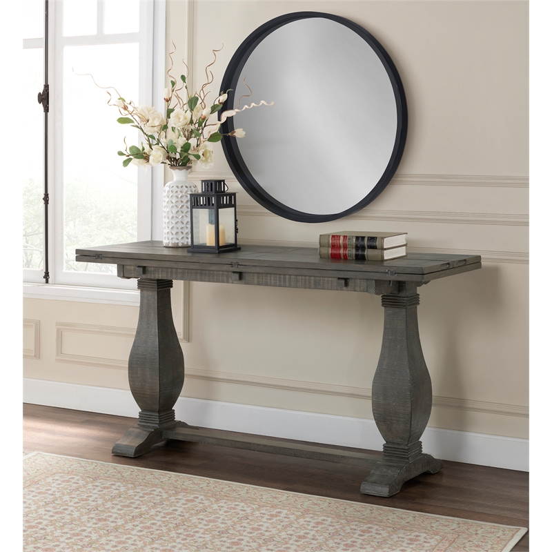 Martin Svensson Home Napa Solid Wood Flip Top Sofa Table Gray