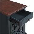 Martin Svensson Home Elegant Chairside Table with Power Blue with Walnut Top