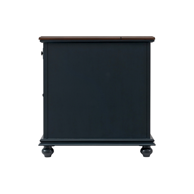 Martin Svensson Home Elegant Chairside Table with Power Blue with Walnut Top