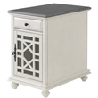 Martin Svensson Home Elegant Chairside Table with Power White with Gray Top