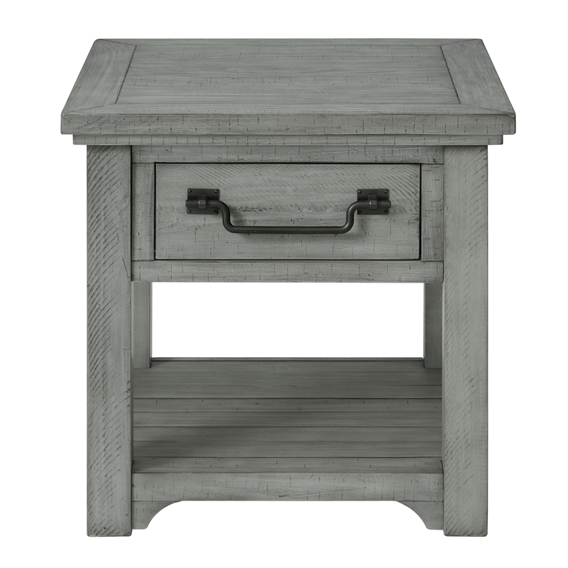 Martin Svensson Home Beach House Dove Gray 1-Drawer Wood End Table