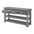 Martin Svensson Home Beach House Dove Gray 3-Drawer Wood Sofa Console Table