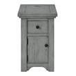 Martin Svensson Home Beach House Dove Gray Wood Chairside Table with Power