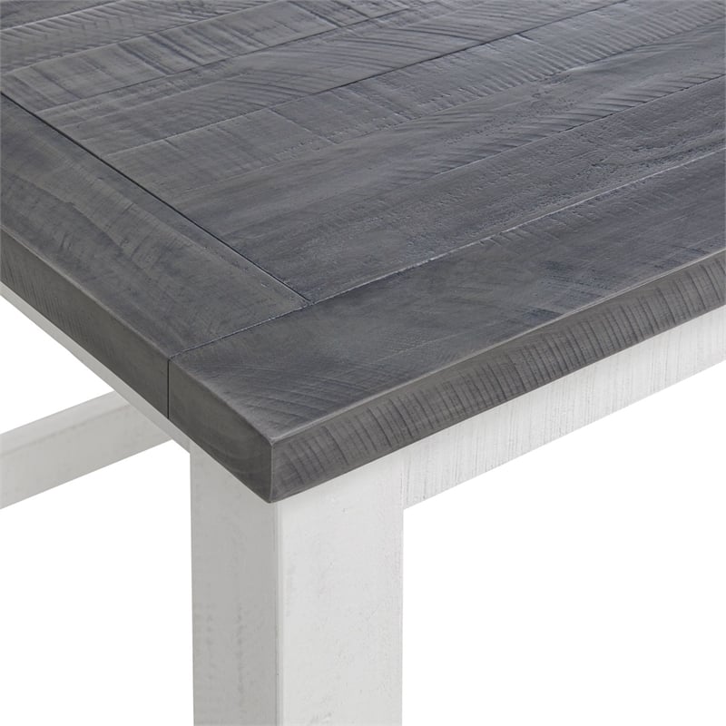Space Saver White Stain and Grey Solid Wood Lift Top Coffee Table
