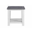 Martin Svensson Home Space Saver White Stain and Grey Solid Wood End Table