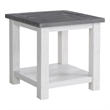 Martin Svensson Home Space Saver White Stain and Grey Solid Wood End Table