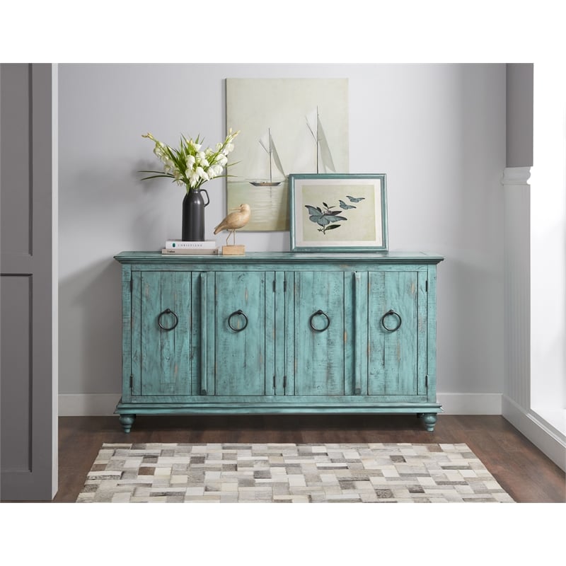 Martin Svensson Home Garden District Rustic Turquoise Solid Wood 65