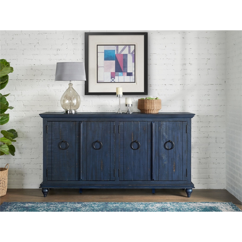 Martin Svensson Home Garden District Rustic Blue Solid Wood 65