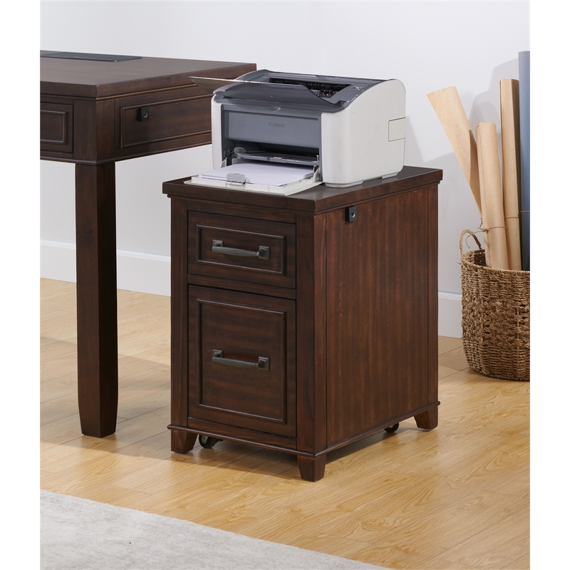 Martin Svensson Home Del Mar Coffee Walnut File Cabinet with Fingerprint Lock