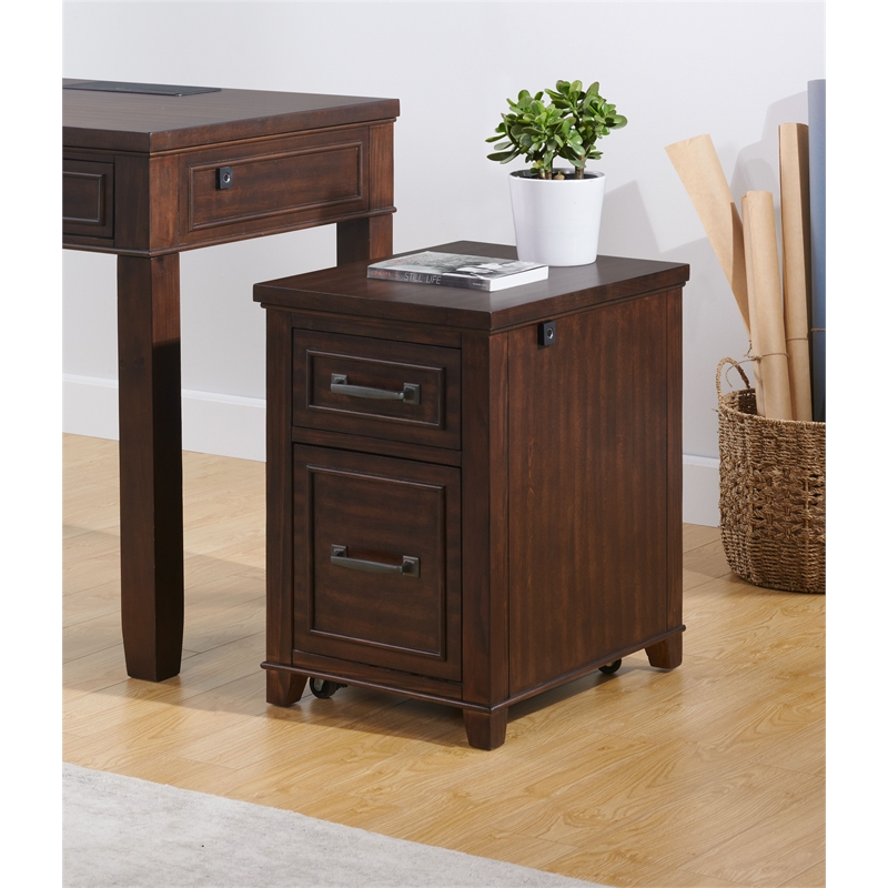 Martin Svensson Home Del Mar Coffee Walnut File Cabinet with Fingerprint Lock