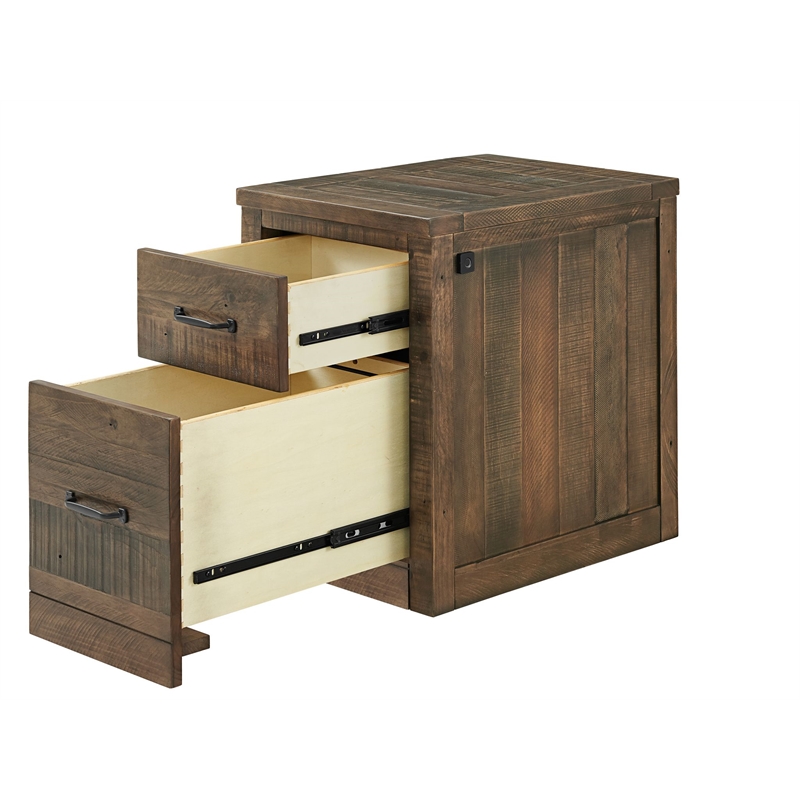 Martin Svensson Home Brown 2 Drawer File Cabinet with with Fingerprint Lock