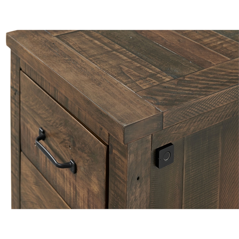 Martin Svensson Home Brown 2 Drawer File Cabinet with with Fingerprint Lock